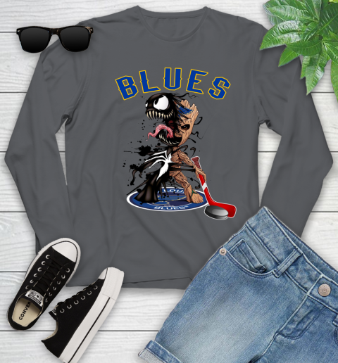 NHL St.Louis Blues Hockey Venom Groot Guardians Of The Galaxy Youth Long Sleeve 8