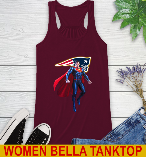 NFL Superman DC Sports Football New England Patriots Racerback Tank 3