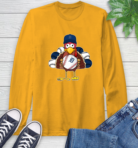 Detroit Tigers Turkey thanksgiving Long Sleeve T-Shirt 3