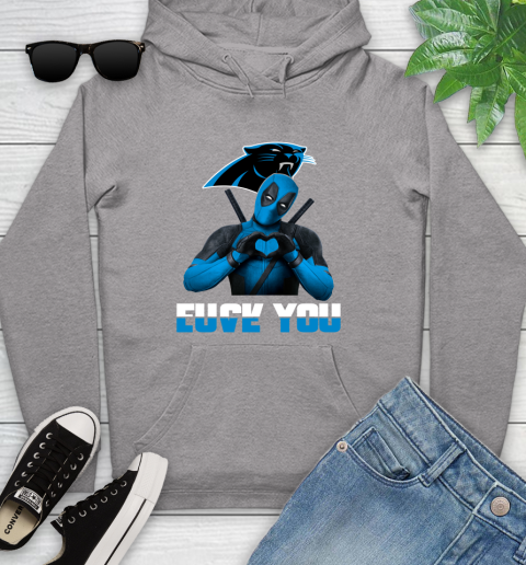 NHL Carolina Panthers Deadpool Love You Fuck You Football Sports Youth Hoodie 6