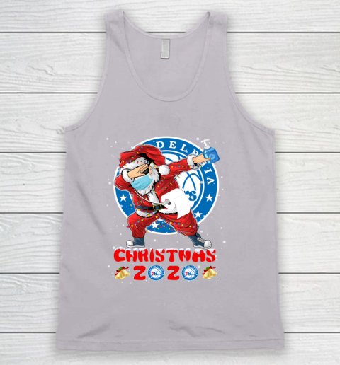 Philadelphia 76ers Funny Santa Claus Dabbing Christmas 2020 NBA Tank Top 3