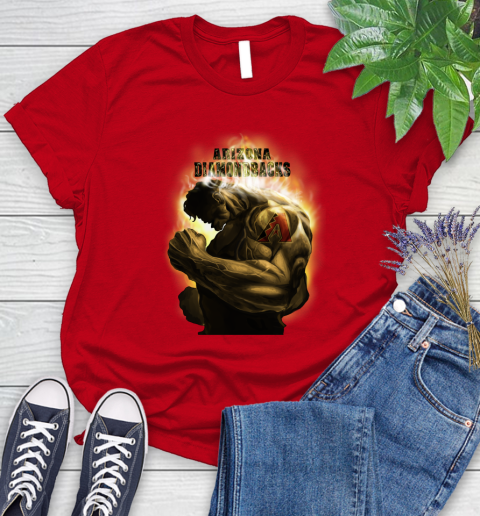 Arizona Diamondbacks MLB Baseball Hulk Marvel Avengers Sports Women's T-Shirt 13