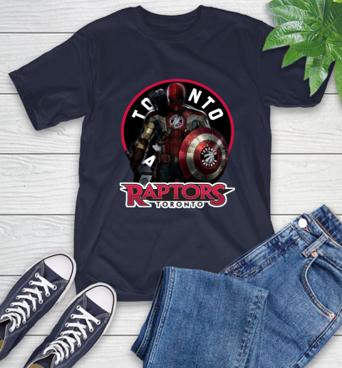 Toronto Raptors NBA Basketball Captain America Thor Spider Man Hawkeye Avengers T-Shirt 4