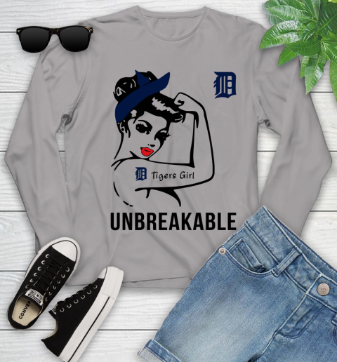 MLB Detroit Tigers Girl Unbreakable Baseball Sports Youth Long Sleeve 3