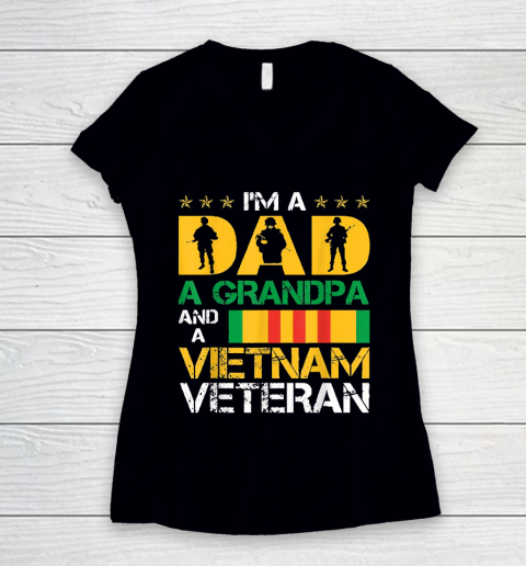 Im A Dad A Grandpa And A Vietnam Veteran Women's V-Neck T-Shirt