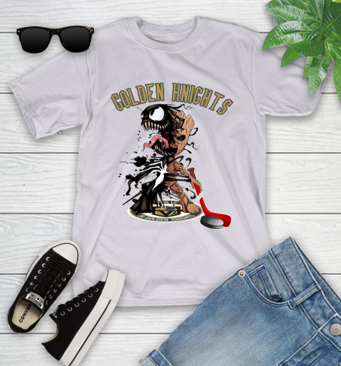 NHL Vegas Golden Knights Hockey Venom Groot Guardians Of The Galaxy Youth T-Shirt 4