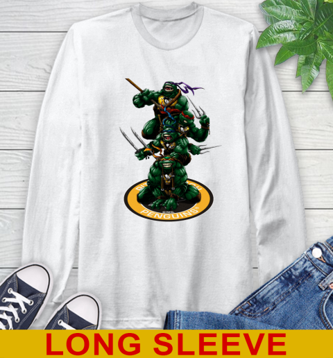 NHL Hockey Pittsburgh Penguins Teenage Mutant Ninja Turtles Shirt Long Sleeve T-Shirt
