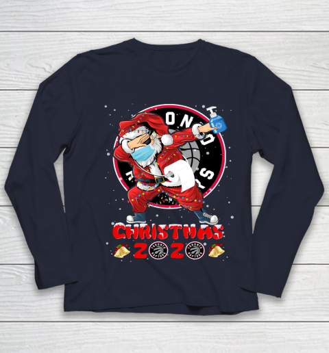 Toronto Raptors Funny Santa Claus Dabbing Christmas 2020 NBA Youth Long Sleeve 2