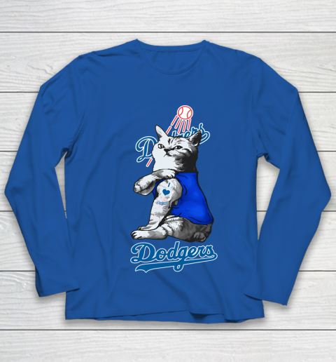 MLB Baseball My Cat Loves Los Angeles Dodgers Youth Long Sleeve 7