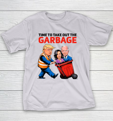Garbage For Trump 2024  Time To Take Out The Garbage Youth T-Shirt 3