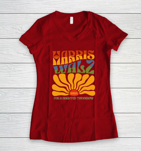 Harris Waltz For A Brighter Tomorrow Boho Aesthetic Women's V-Neck T-Shirt 6