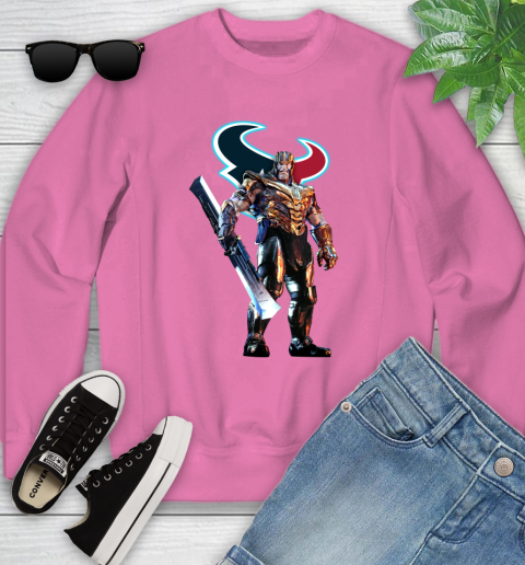 NFL Thanos Gauntlet Avengers Endgame Football Houston Texans Youth Sweatshirt 7
