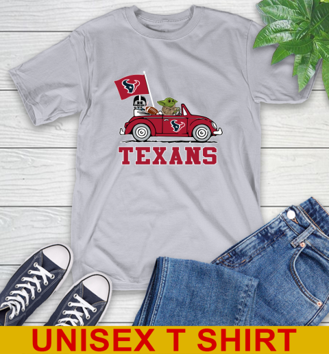 NFL Football Houston Texans Darth Vader Baby Yoda Driving Star Wars Shirt T-Shirt 6