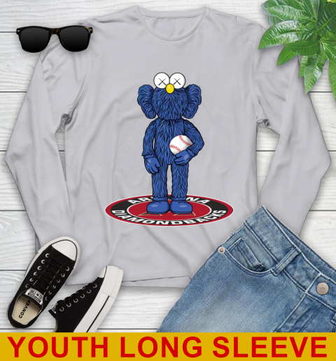 MLB Baseball Arizona Diamondbacks Kaws Bff Blue Figure Shirt Youth Long Sleeve 6