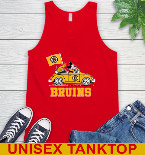 NHL Hockey Boston Bruins Pluto Mickey Driving Disney Shirt Tank Top 6