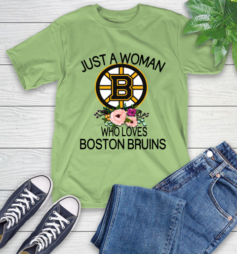 NHL Just A Woman Who Loves Boston Bruins Hockey Sports T-Shirt 9