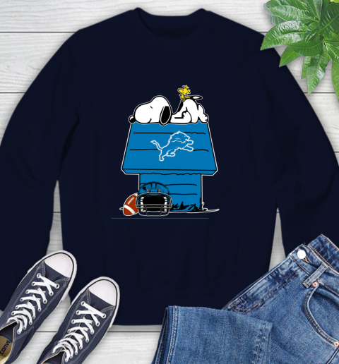 Detroit Lions NFL Football Snoopy Woodstock The Peanuts Movie Sweatshirt 3