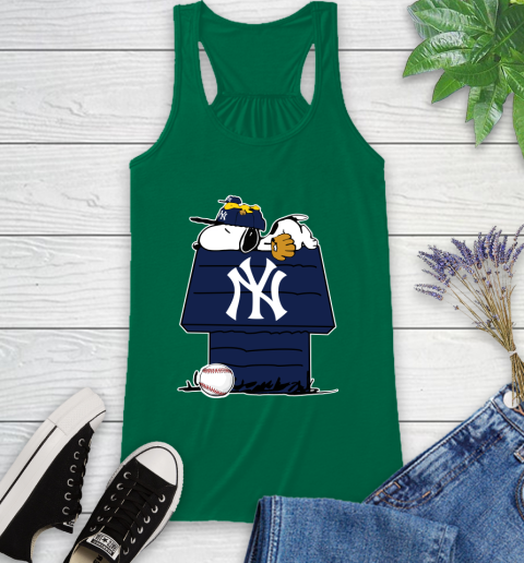 MLB New York Yankees Snoopy Woodstock The Peanuts Movie Baseball T Shirt Racerback Tank 7