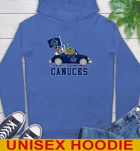 NHL Hockey Vancouver Canucks Darth Vader Baby Yoda Driving Star Wars Shirt Hoodie 9