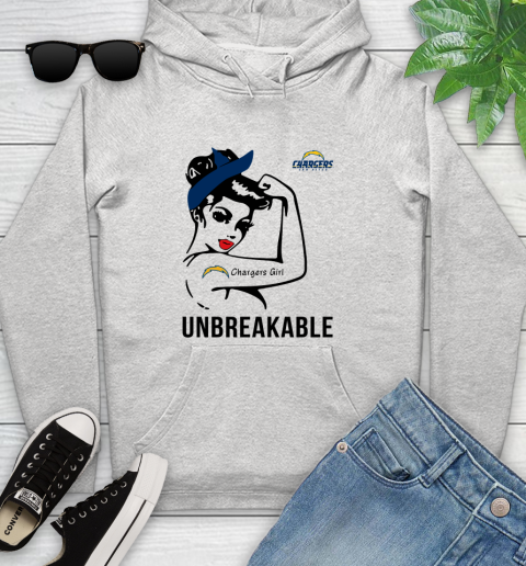 NFL San Diego Chargers Girl Unbreakable Football Sports Youth Hoodie