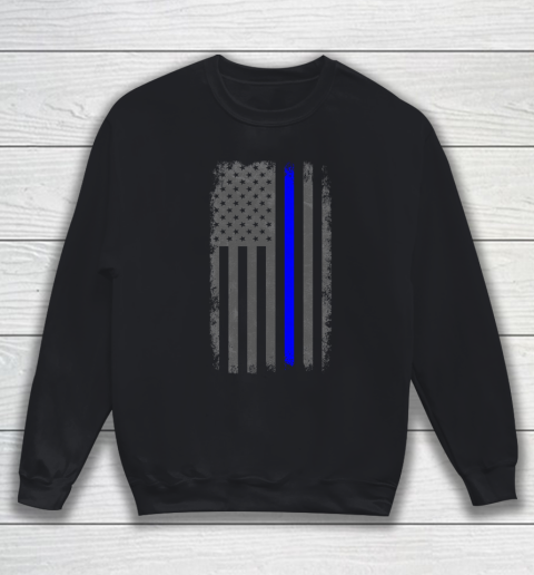 Vertical Thin Blue Line American Flag Sweatshirt
