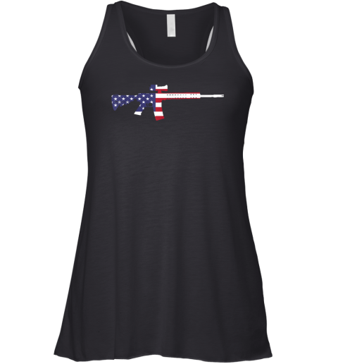 America Rifle MURICA Libertarian Conservative Gun USA Flag Racerback Tank