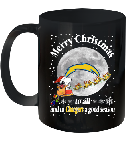 Los Angeles Chargers Merry Christmas To All And To Chargers A Good Season NFL Football Sports Ceramic Mug 11oz