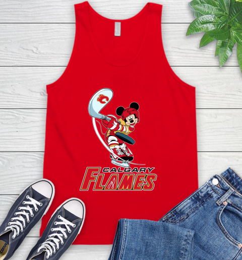 NHL Hockey Calgary Flames Cheerful Mickey Mouse Shirt Tank Top 6