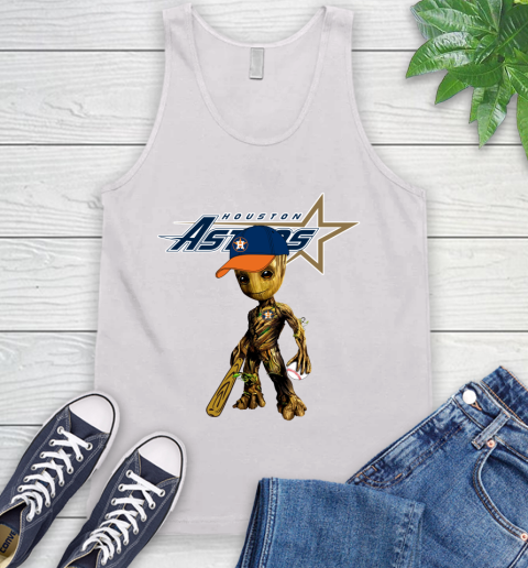 MLB Houston Astros Groot Guardians Of The Galaxy Baseball Tank Top