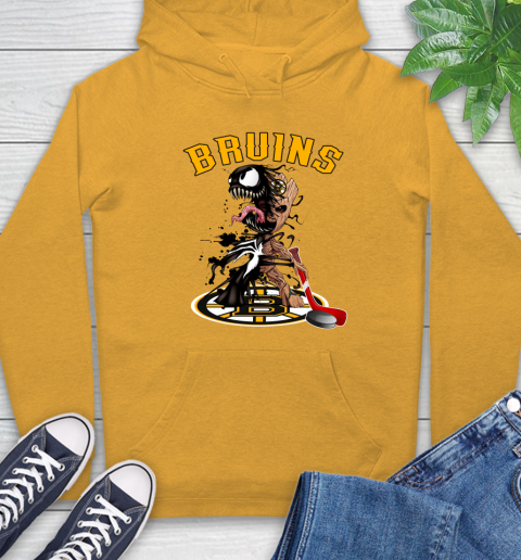 NHL Boston Bruins Hockey Venom Groot Guardians Of The Galaxy Hoodie 3