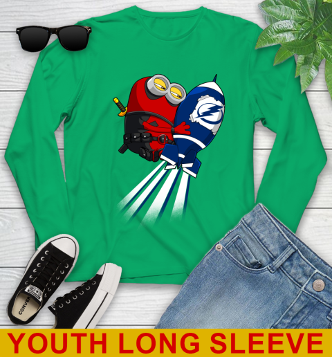 NHL Hockey Tampa Bay Lightning Deadpool Minion Marvel Shirt Youth Long Sleeve 7