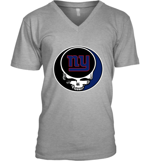 NFL New York Giants Grateful Dead Rock Band Football Sports kJjqZNBLrOE v neck unisex 8 95 151514 front sport grey