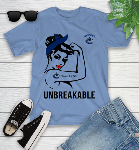 NHL Vancouver Canucks Girl Unbreakable Hockey Sports Youth T-Shirt 9