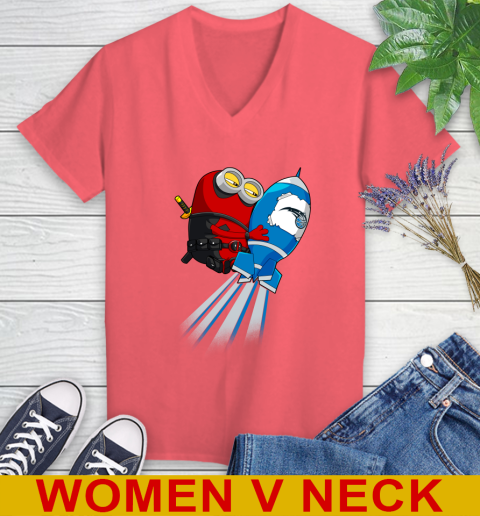 NBA Basketball Orlando Magic Deadpool Minion Marvel Shirt Women's V-Neck T-Shirt 6