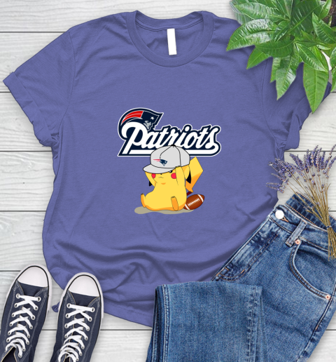 NFL Pikachu Football Sports New England Patriots Women's T-Shirt 11