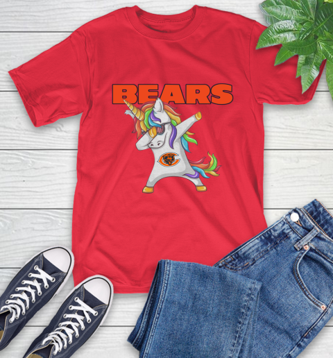 Chicago Bears NFL Football Funny Unicorn Dabbing Sports T-Shirt 22