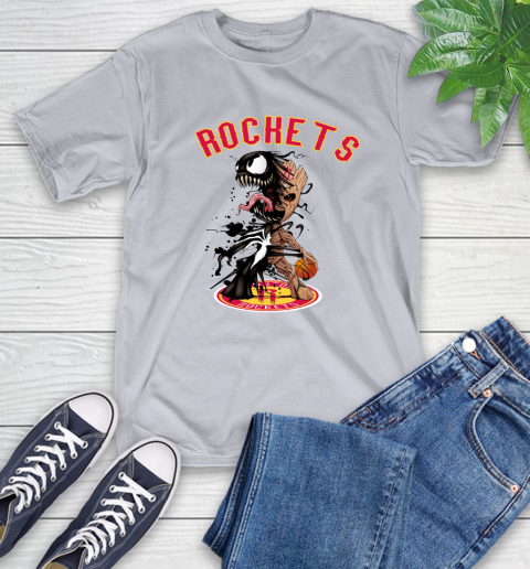 NBA Houston Rockets Basketball Venom Groot Guardians Of The Galaxy T-Shirt 6