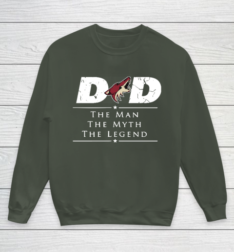 Arizona Coyotes NHL Ice Hockey Dad The Man The Myth The Legend Youth Sweatshirt 8