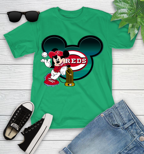 MLB Cincinnati Reds The Commissioner's Trophy Mickey Mouse Disney Youth T-Shirt 6