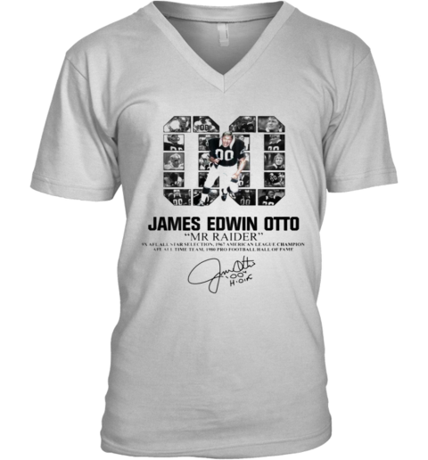 00 James Edwin Otto Mr Raider Signature V-Neck T-Shirt