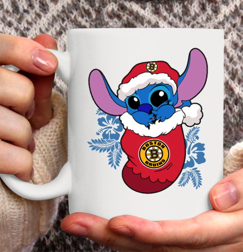 Boston Bruins Christmas Stitch In The Sock Funny Disney NHL Ceramic Mug 11oz 4