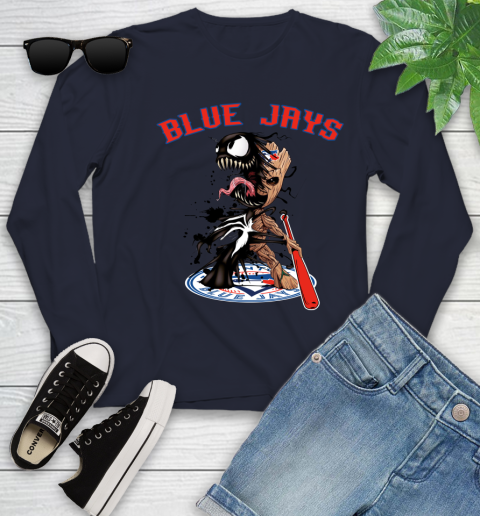 MLB Toronto Blue Jays Baseball Venom Groot Guardians Of The Galaxy Youth Long Sleeve 3