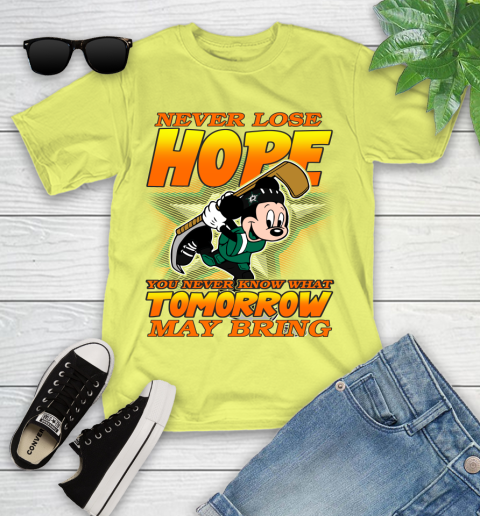 Dallas Stars NHL Hockey ootball Mickey Disney Never Lose Hope Youth T-Shirt - Image 11