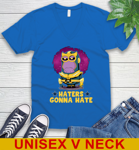 NFL Football Dallas Cowboys Haters Gonna Hate Thanos Minion Marvel Shirt V-Neck T-Shirt 6