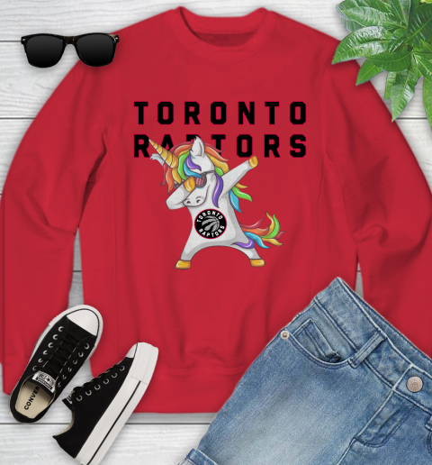 Toronto Raptors NBA Basketball Funny Unicorn Dabbing Sports Youth Sweatshirt 9