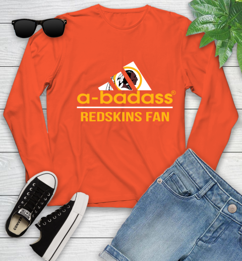 NFL A Badass Washington Redskins Fan Adidas Football Sports Youth Long Sleeve 3