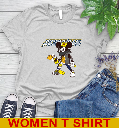Nashville Predators NHL Hockey Mickey Peace Sign Sports Women's T-Shirt