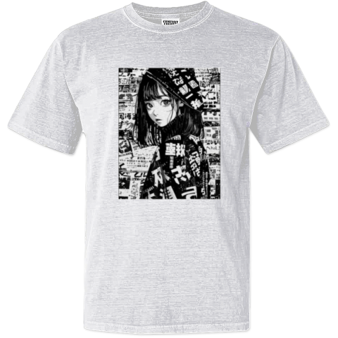 Kawaii Grunge Anime Manga Girl Dyed Heavyweight T-Shirt