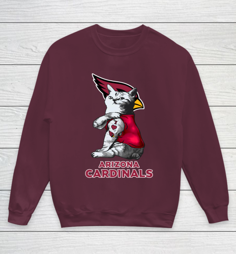 NFL Football My Cat Loves Arizona Cardinals Youth Sweatshirt 4