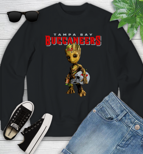 Tampa Bay Buccaneers NFL Football Groot Marvel Guardians Of The Galaxy Youth Sweatshirt 2